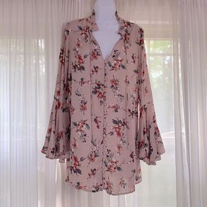 NWT En Creme Poet Sleeve Short Dress